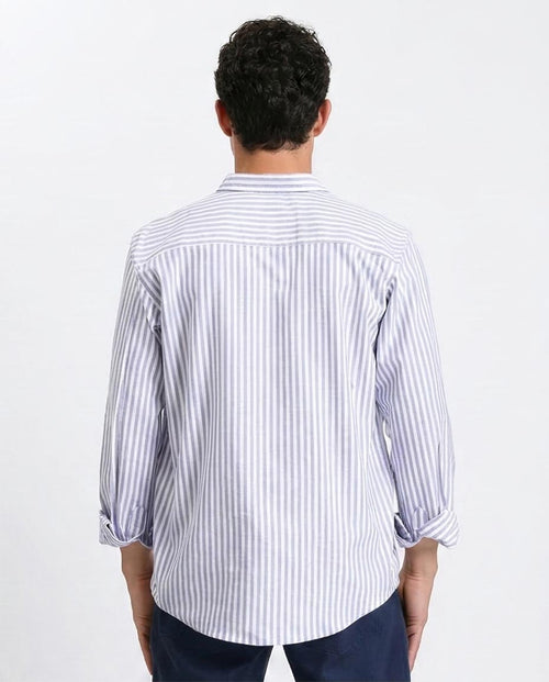 Ravin Men’s Classic Candy Stripe Long-Sleeve Shirt - Blue & White - R206959