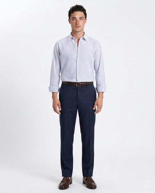 Ravin Men’s Classic Candy Stripe Long-Sleeve Shirt - Blue & White - R206959