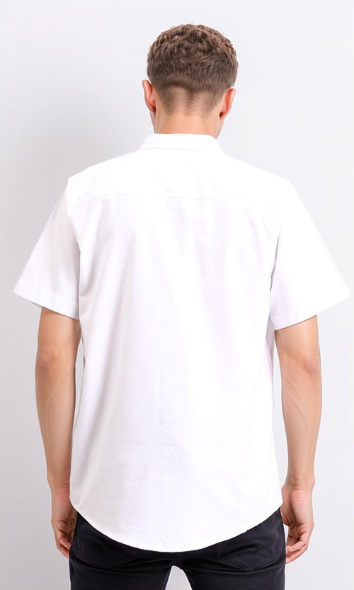 R206966 - Short Sleeves Solid Buttoned Shirt - White