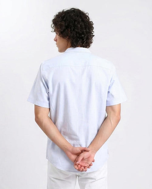 Ravin Men’s 100% Cotton Essential Short Sleeve Shirt - Sky Blue - R206967