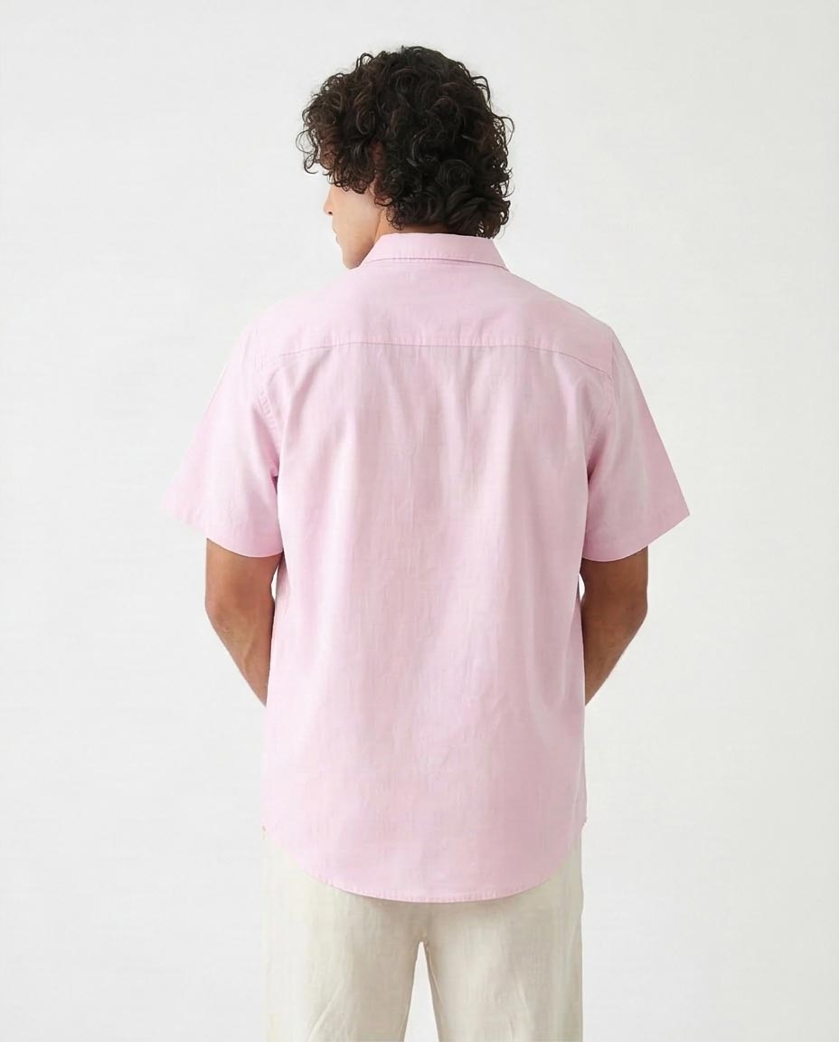 Ravin Men’s Wrinkle-Resistant Short Sleeve Shirt – Pastel Pink - R206969