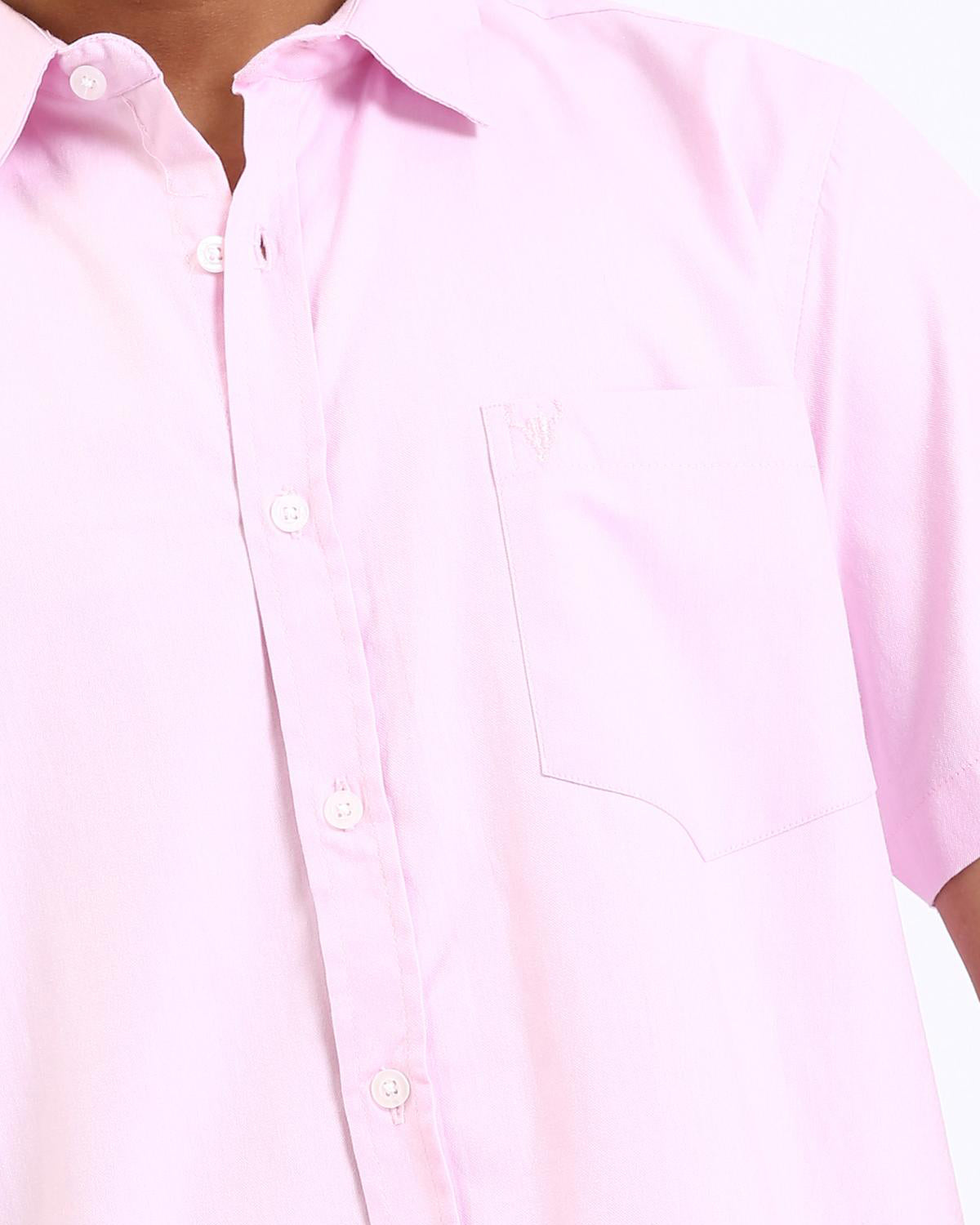 Ravin Men’s Wrinkle-Resistant Short Sleeve Shirt – Pastel Pink - R206969