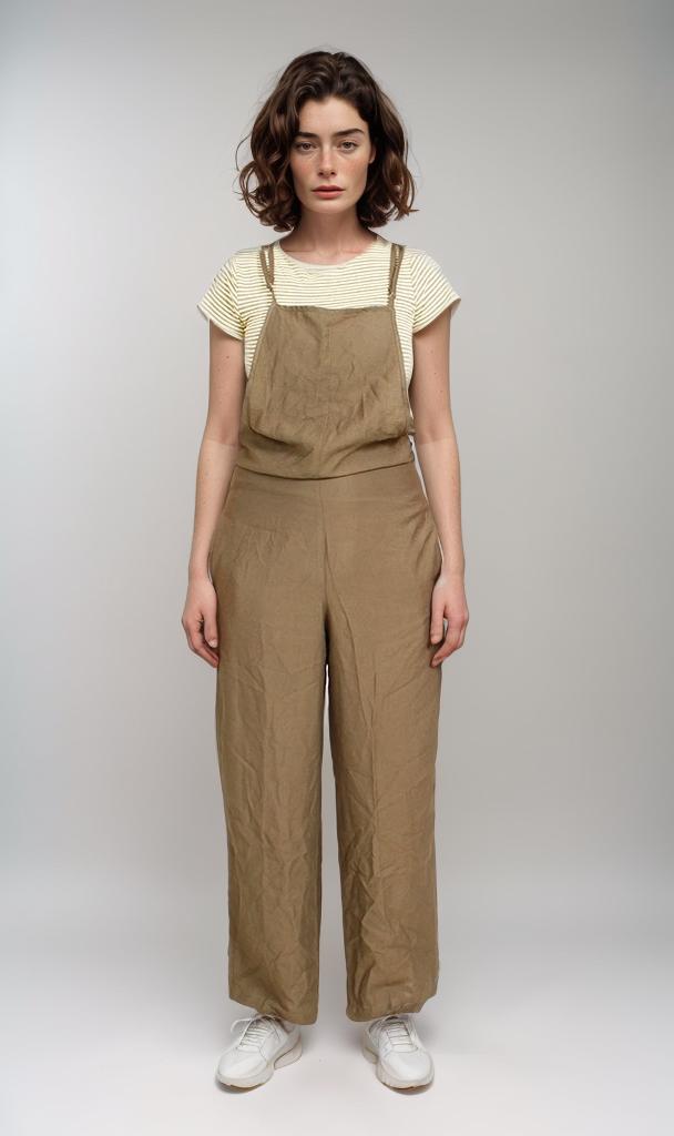Linen Overalls - Olive
