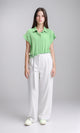 R206972 - Solid Jumpsuit with Hidden Buttons - Lime
