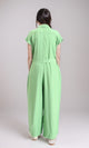 R206972 - Solid Jumpsuit with Hidden Buttons - Lime
