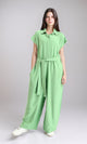 R206972 - Solid Jumpsuit with Hidden Buttons - Lime