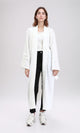 R206976 - Slip On Textured Long Cardigan - Off-White