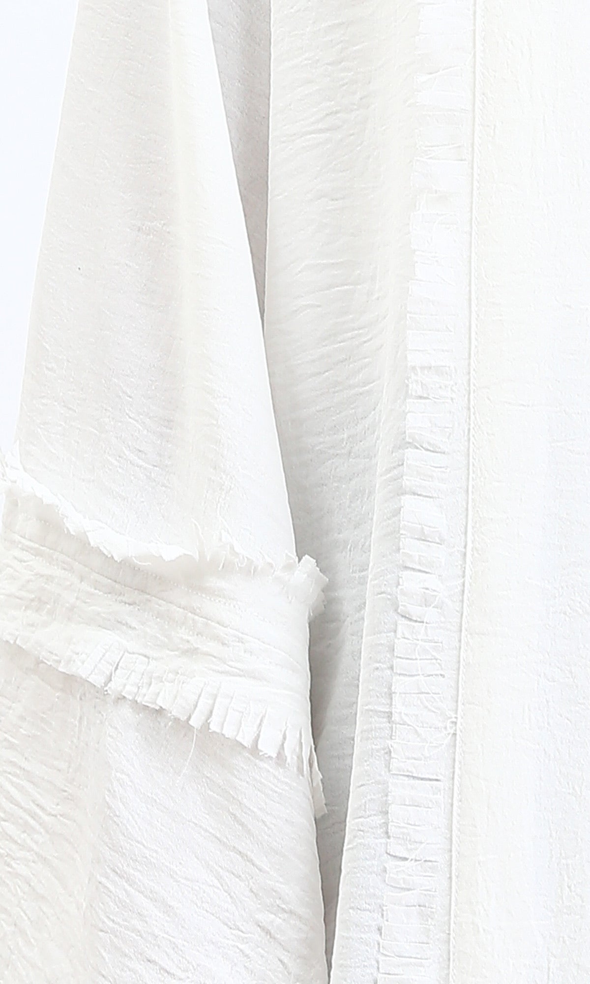 R206976 - Slip On Textured Long Cardigan - Off-White