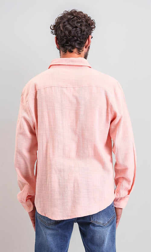 R206991-Textured Cotton Long Sleeve Shirt - Simon