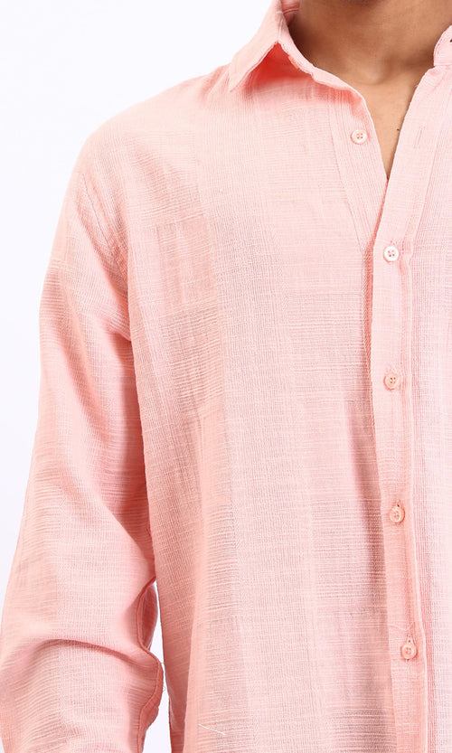 R206991-Textured Cotton Long Sleeve Shirt - Simon