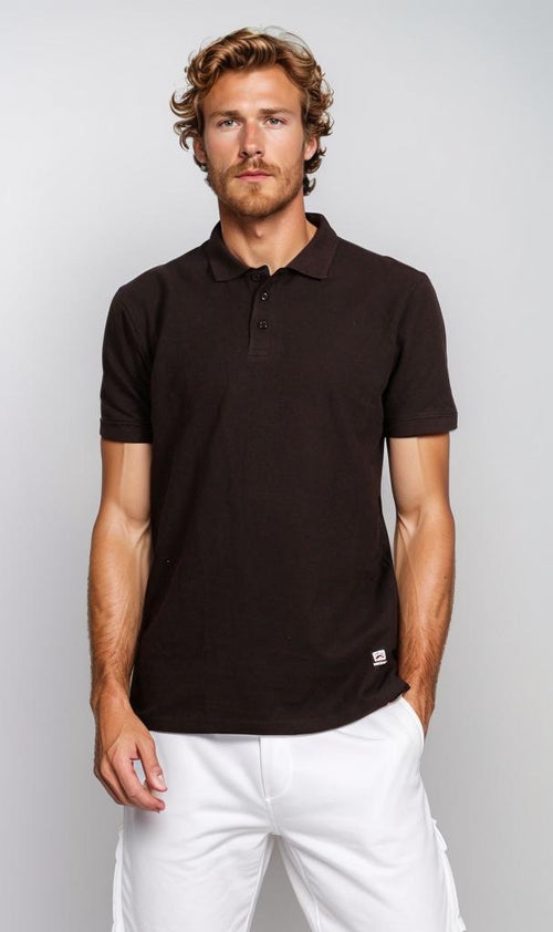 Fitted Pique Polo Shirt - Light Beige