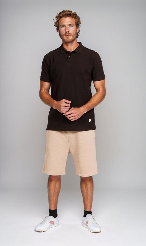 R207050-R207050 - Fitted Pique Polo Shirt - Light Beige