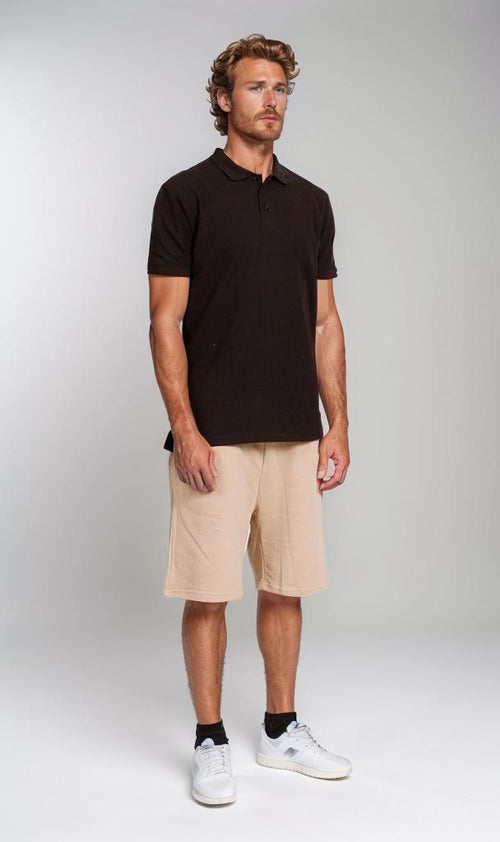 R207050-R207050 - Fitted Pique Polo Shirt - Light Beige
