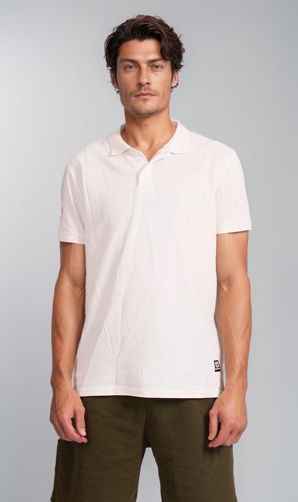White Pique Polo Shirt - Regular Fit
