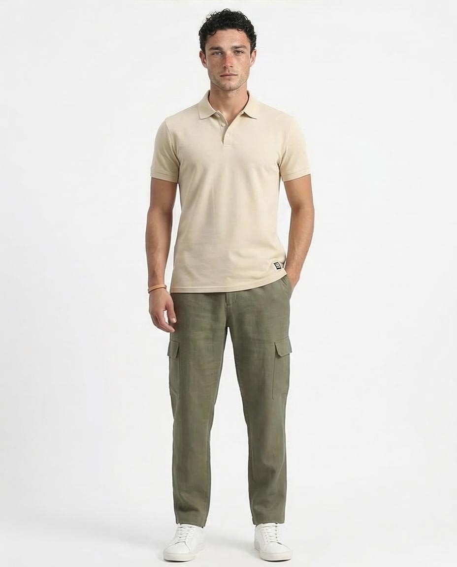 Ravin | Men's Essential Piqué Polo Shirt – Oatmeal - R207052