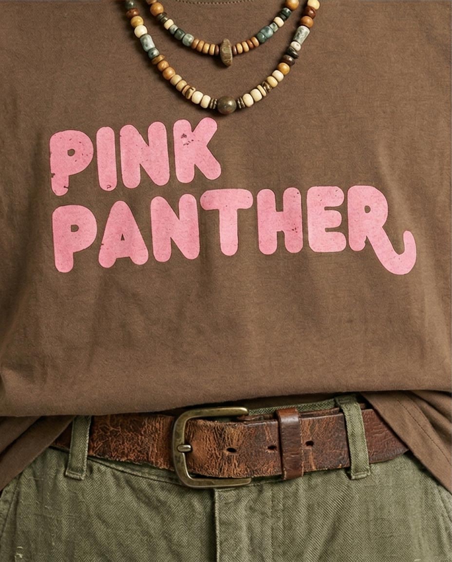 Ravin x Pink Panther Oversized Graphic T-Shirt - Olive Green - R207058
