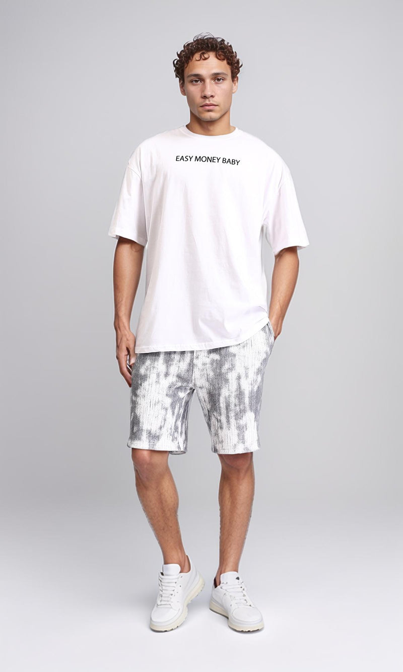 R207059 - "Easy Money Baby" Printed Summer Tee - White