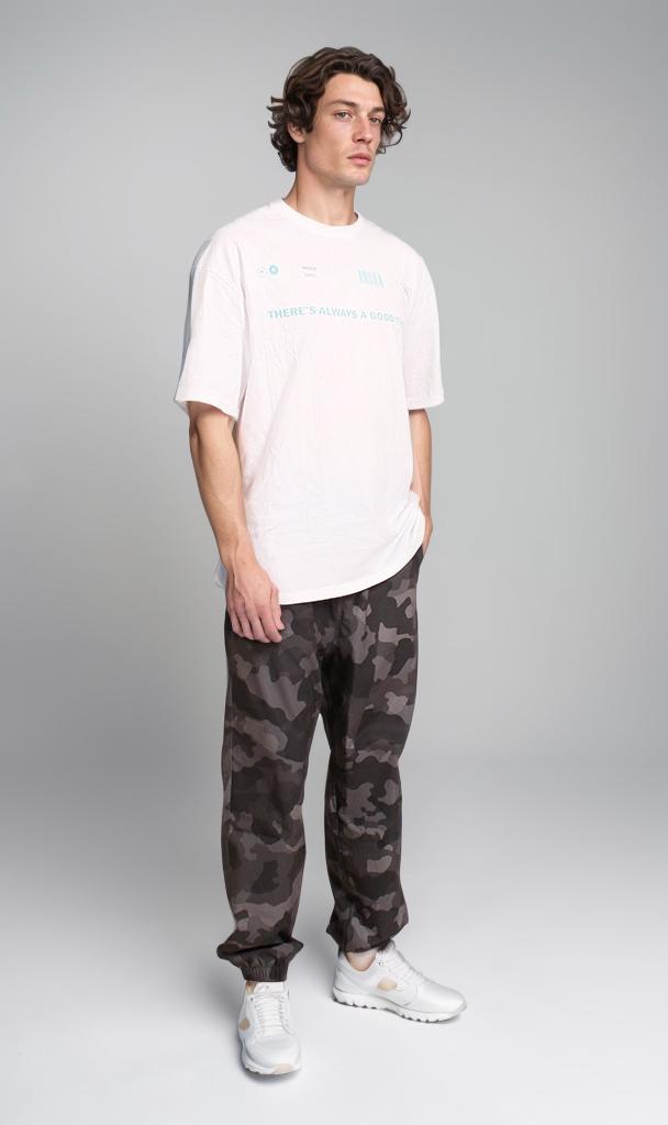 R207060 - Graphic Printed Oversized T-Shirt - White