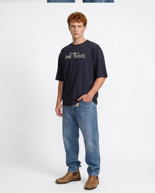 Ravin "Time Travel" Oversized Heavyweight T-Shirt - Navy - R207068