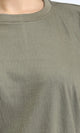 R207079 - Textured 3\4 Sleeves Relaxed Tee - Dark Olive