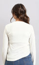 R207082 - Slip On Long Sleeves Tee with Drawstring - Off-White