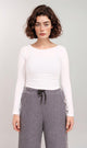 R207084-R207084 - Long Sleeve Fitted Top - White