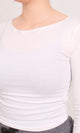R207084-R207084 - Long Sleeve Fitted Top - White