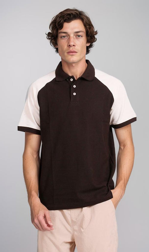 Pique Polo Shirt - Black & White
