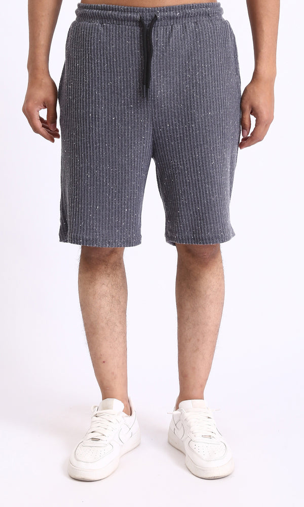 R207205 - Slip On Short with Elastic Waist - Heather Dark Grey