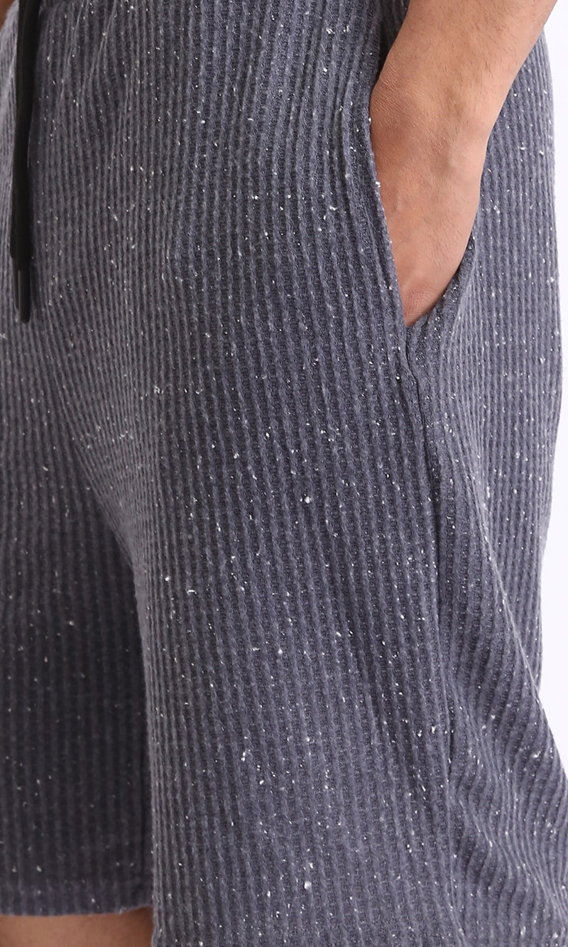 R207205 - Slip On Short with Elastic Waist - Heather Dark Grey