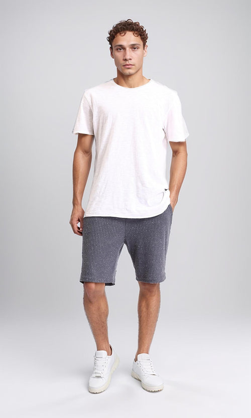 R207205 - Slip On Short with Elastic Waist - Heather Dark Grey