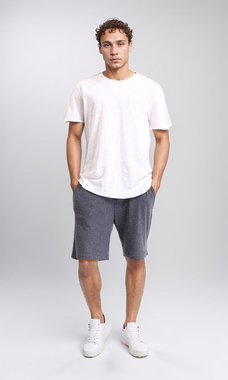 R207205 - Slip On Short with Elastic Waist - Heather Dark Grey