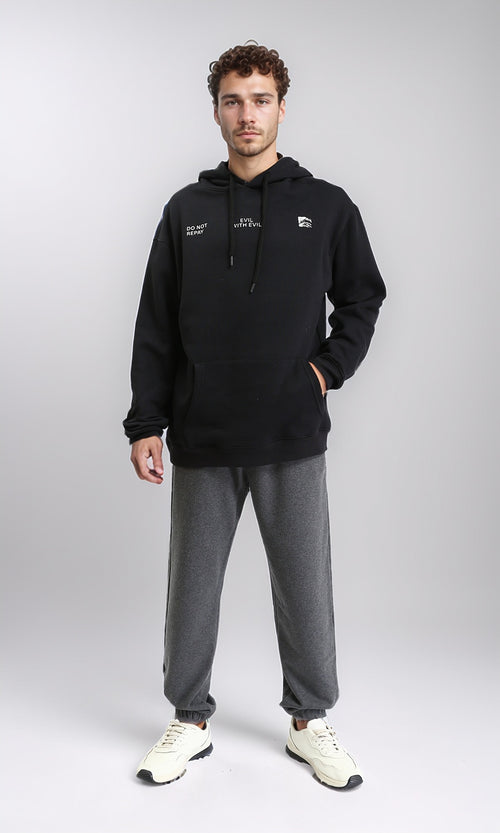 R207209 - Slip On Comfy Pants with Hem - Heather Dark Grey