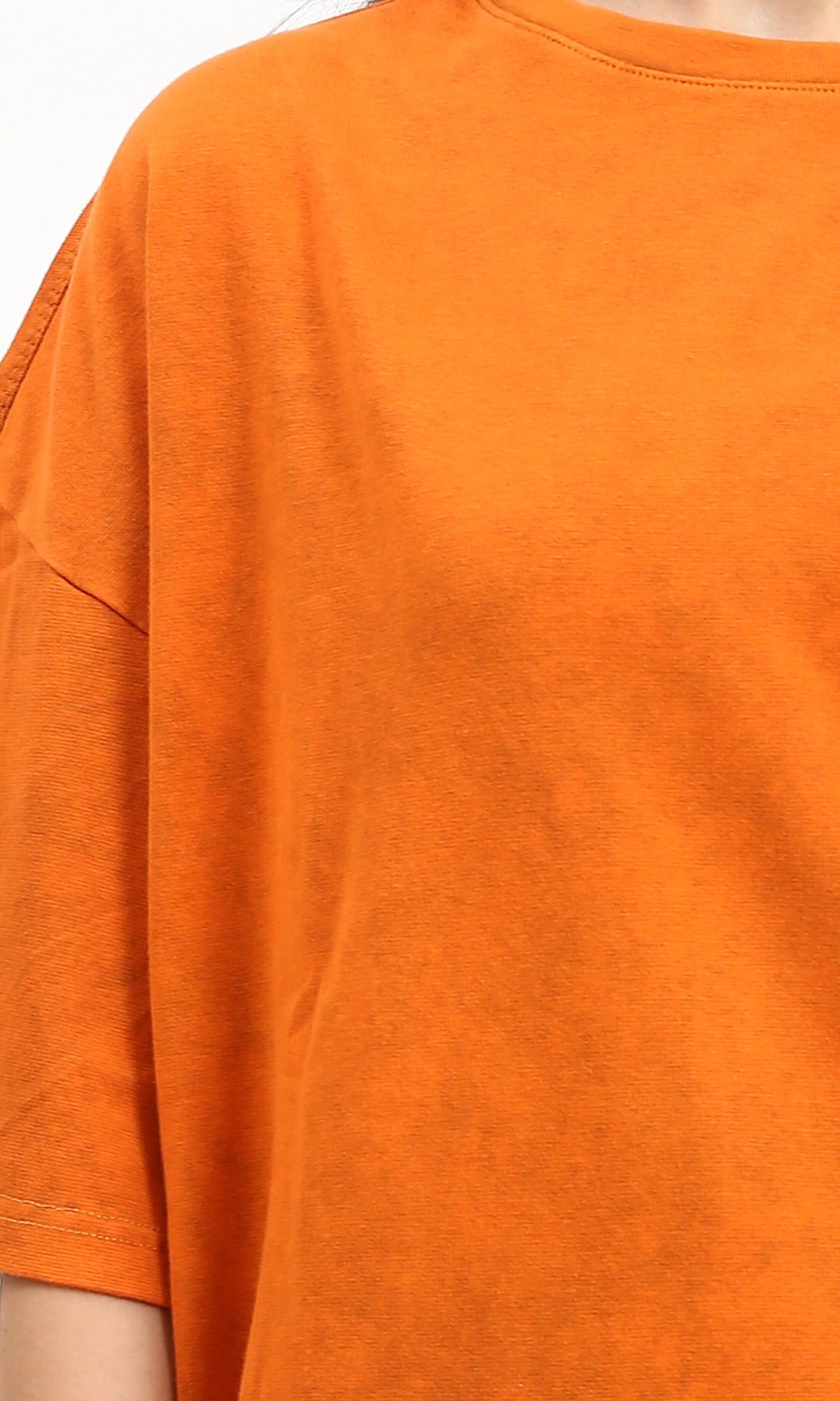 R207220 - Crew Neck Solid Slip On Tee - Orange