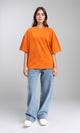 R207220 - Crew Neck Solid Slip On Tee - Orange
