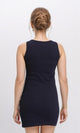 R207224 - Cotton Sleeveless Bodycon Short Dress - Navy Blue