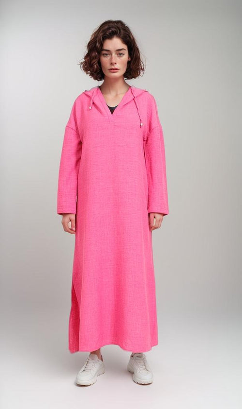 R207234-R207234 - Belted Linen Shirt - Blue