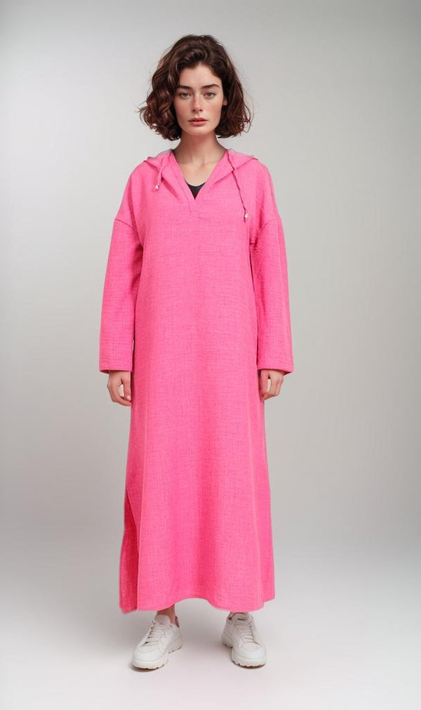 R207234-R207234 - Belted Linen Shirt - Blue