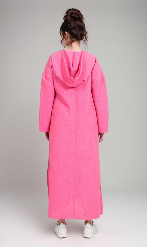 R207234-R207234 - Belted Linen Shirt - Blue