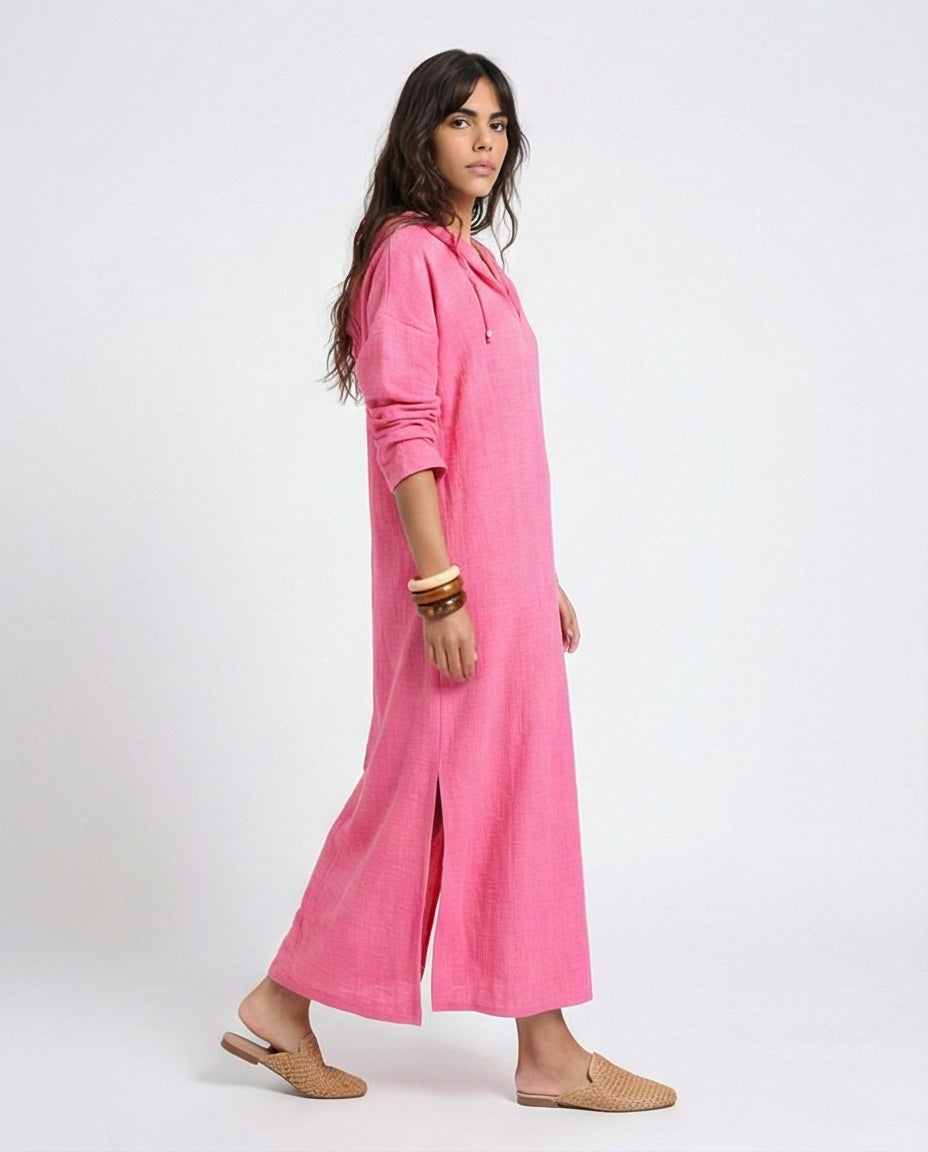 R207234- Belted Linen Shirt - Blue