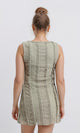 R207240 - Textured Sleeveless Feminine Dress - Olive
