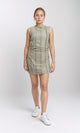 R207240 - Textured Sleeveless Feminine Dress - Olive