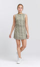 R207240 - Textured Sleeveless Feminine Dress - Olive