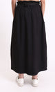 R207243 - Zipped Skirt with Front Pockets - Black