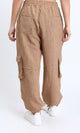 R207247 - Slip On Cotton Cargo Pants - Coffee