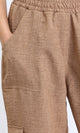R207247 - Slip On Cotton Cargo Pants - Coffee