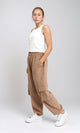 R207247 - Slip On Cotton Cargo Pants - Coffee