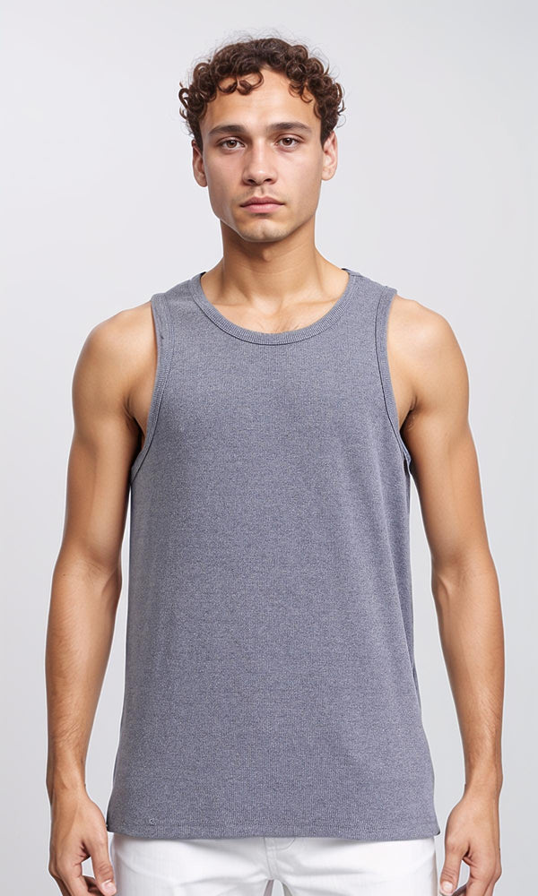 R207260 - Sleeveless Slip On Comfy Tank Top - Medium Grey