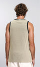 R207261 - Sleeveless Slip On Cotton Tank Top - Olive