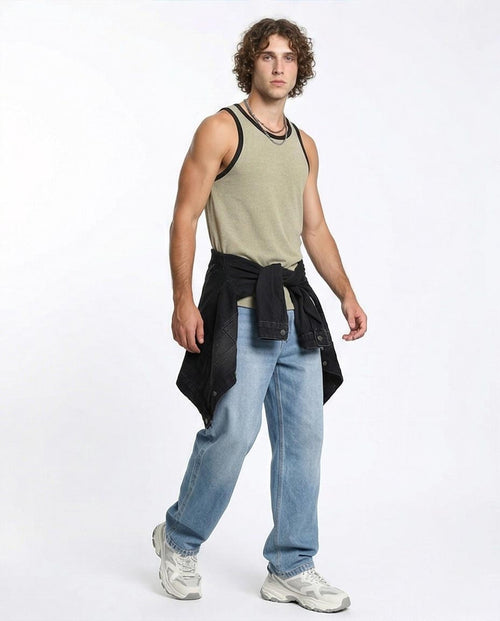 Ravin Men's Ribbed Ringer Tank Top - Sage Green - R207261